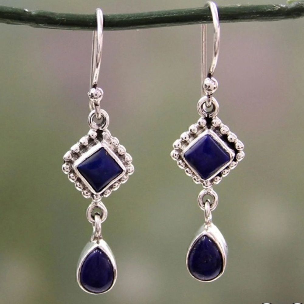 Adorable blue dangle earrings NWT